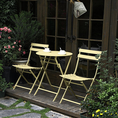 Ensemble bistro et patio jaune 3 pièces