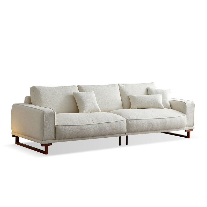 Canapé modulaire blanc en coton et lin, L 113,39 po
