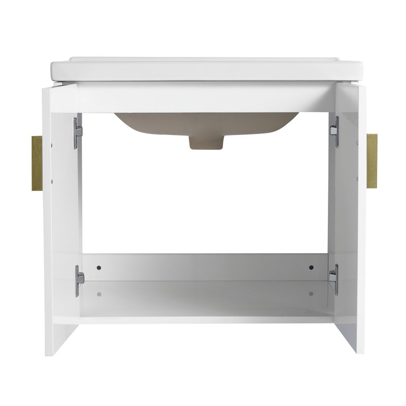 Meuble-lavabo à fermeture en douceur 24 po avec lavabo, pour petite salle de bain