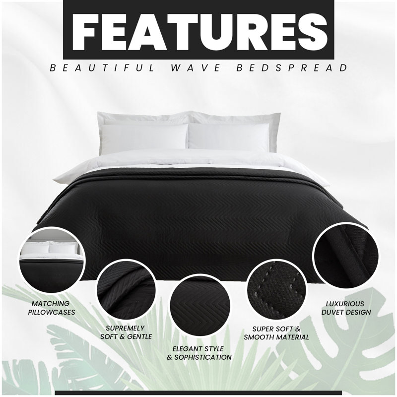 Abstract Bedspread, Black