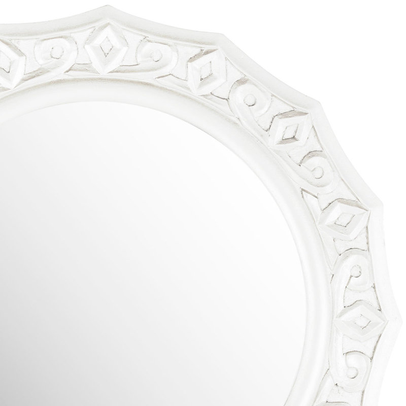 Engineered Wood Flat Wall Mirror, White