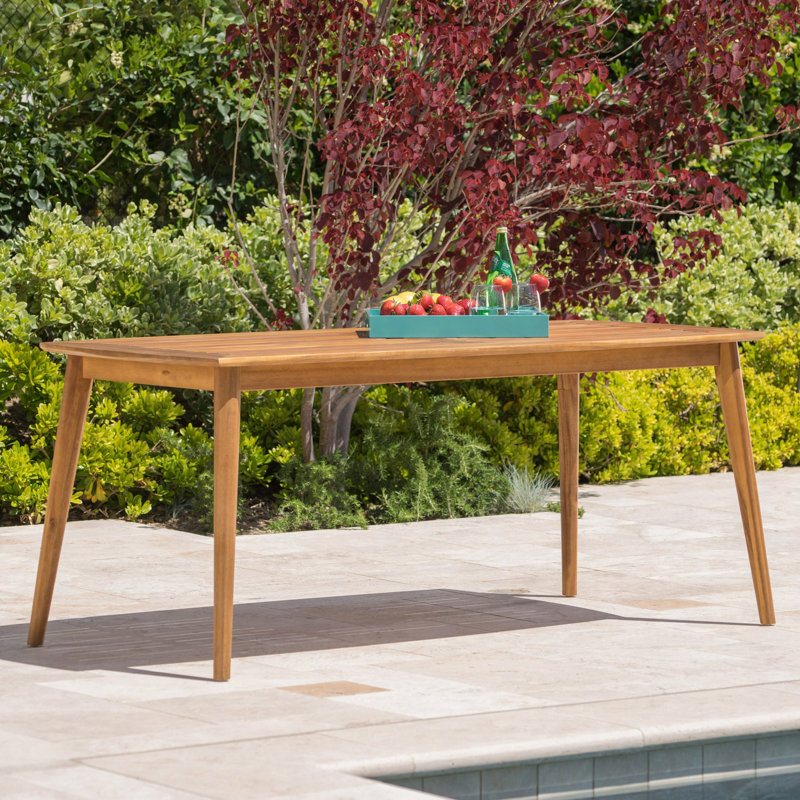 Table de salle à manger d'extérieur avec structure en bois d'acacia