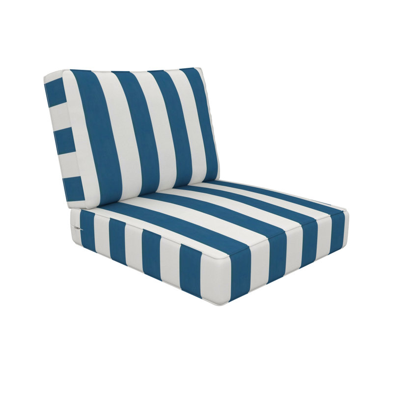Sunbrella® Outdoor Deep Seating Louge Chair Cushion, 23" W x 25" D, Cabana Regatta