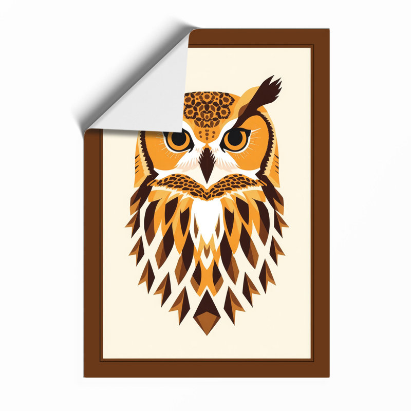 Owl Geometric - Framed Print, Unframed, A1 - 84.1 x 59.4 cm