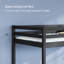 Lit mezzanine junior en bois noir avec escalier double pour adultes, enfants et jeunes adolescents