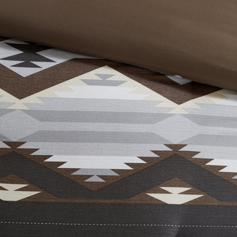 King Brown and Gray Southwestern Microfiber 8-Piece Comforter Set
