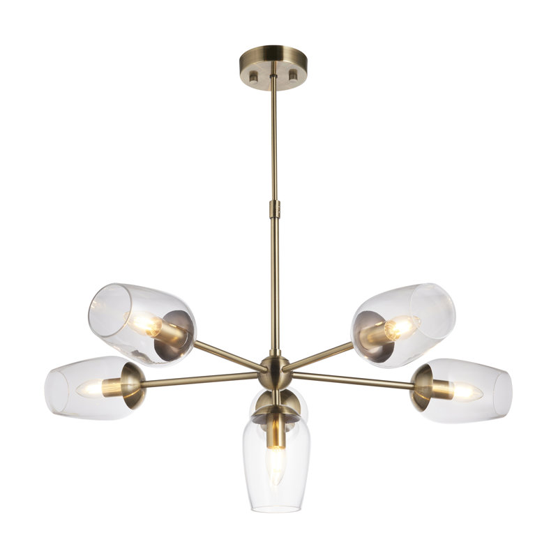 Krini 6 - Light Sputnik Chandelier, Antique Brass