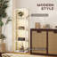 HOMCOM LED Floor Lamp with Glass Shelves 4 Layers Dimmable Bleached Oak-1144642862