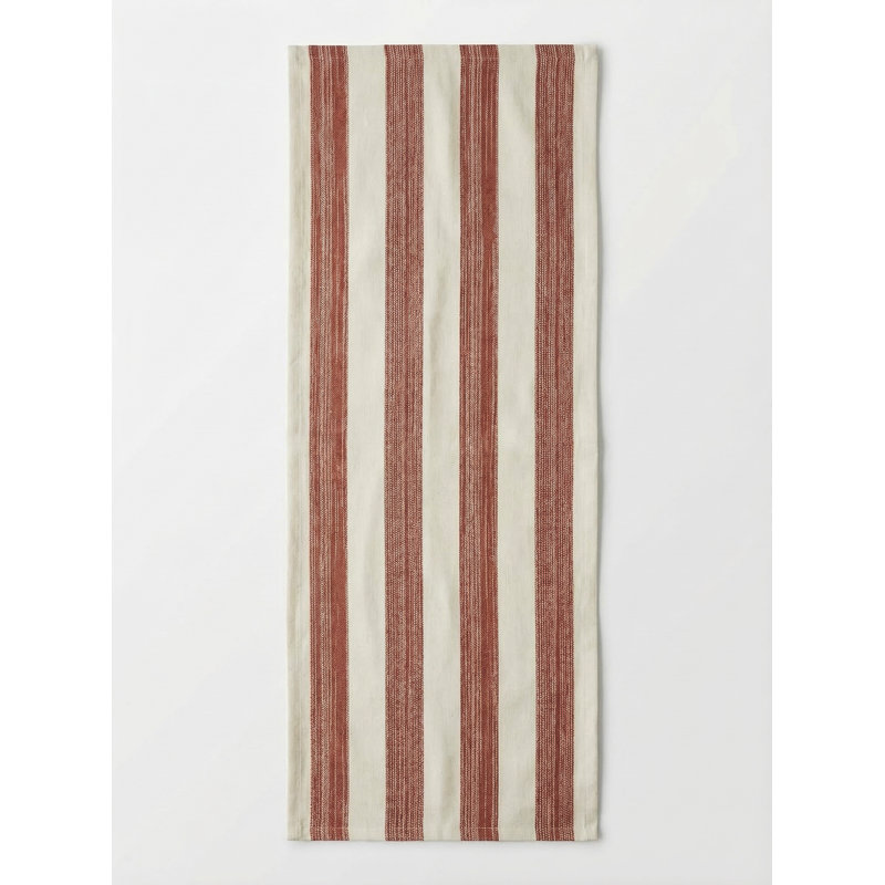 Chemin de table d'extérieur rayé cuivré clair 14 x 72 po Sardinia, Light Copper