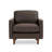 Alyvia 34" Brown Top Grain Leather Square Arm Accent Chair