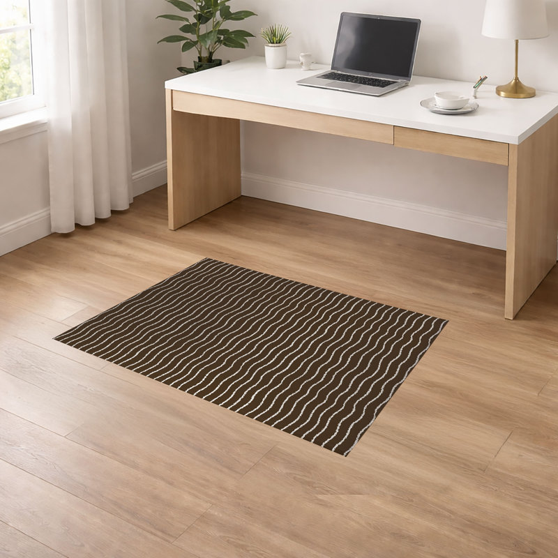Tapis de bureau Wave Grunge, L 60 po x P 36 po, Brun moka