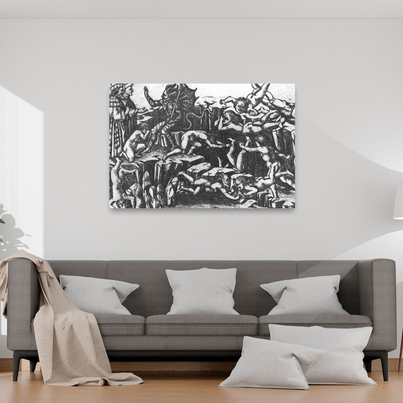 L'Enfer, tiré de La Divine Comédie de Dante Alighieri - Affiche murale abstraite contemporaine, H 40 po x l 60 po