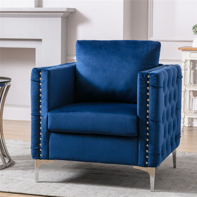 Fauteuil club en mélange de lin touffeté de 71,8 cm de large Beurket