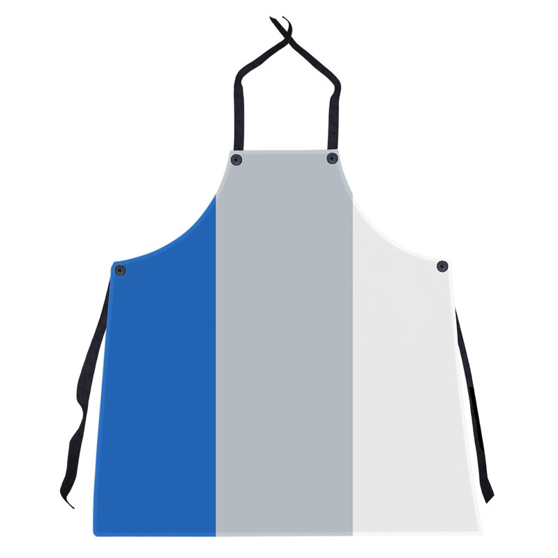 No Pattern Bib Apron, Royal Blue/Silver/White