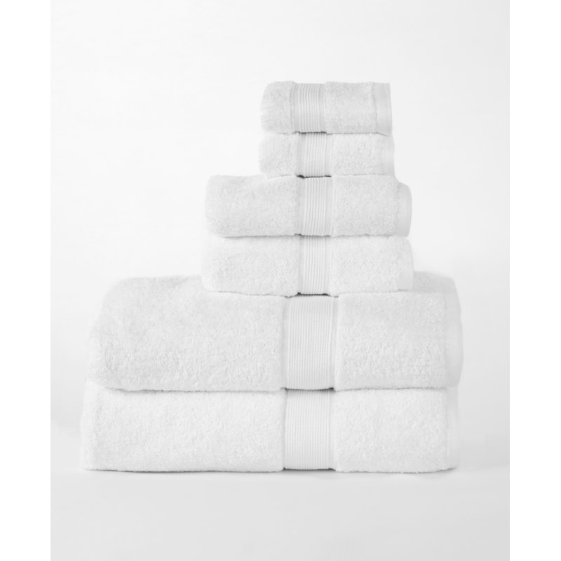 Lyndon 100% Organic Cotton 6 Piece Towel Set, White