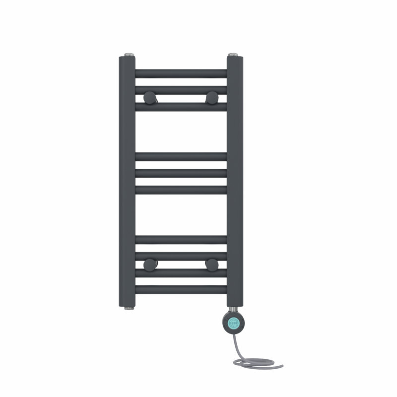 Bryana Straight Towel Rail Heated Towel Rails, 60cm H x 30cm W x 3cm D, Anthracite