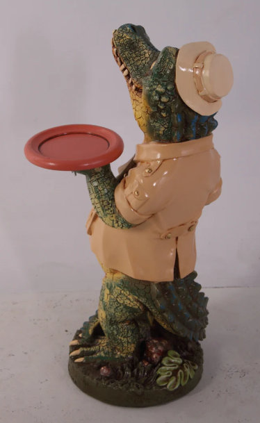 Crocodile Butler Small Statue
