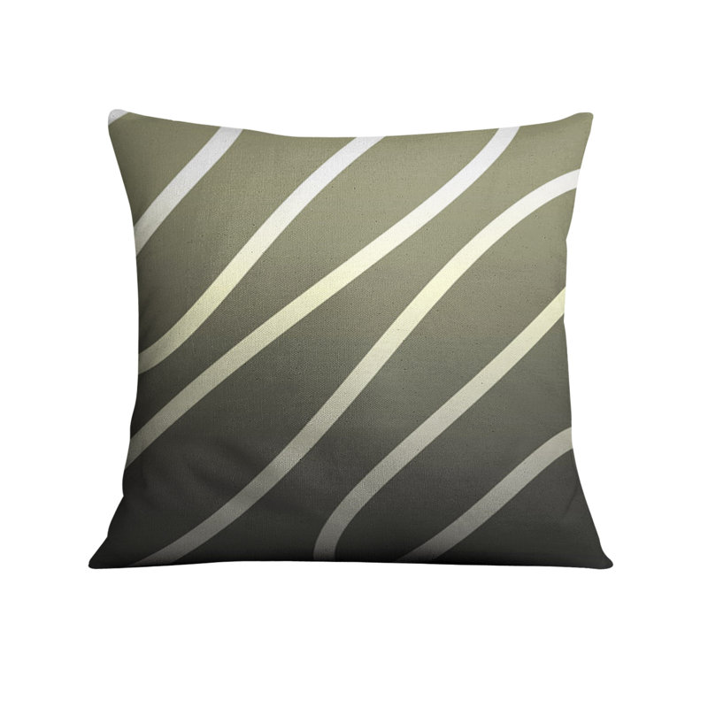Coussin décoratif avec insert, H 18 po x l 18 po, Vert rayé 8