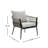 1-Piece Aluminum PE Rattan Outdoor Patio Armchair with Cushions, Modern Rope Lounge Chair
