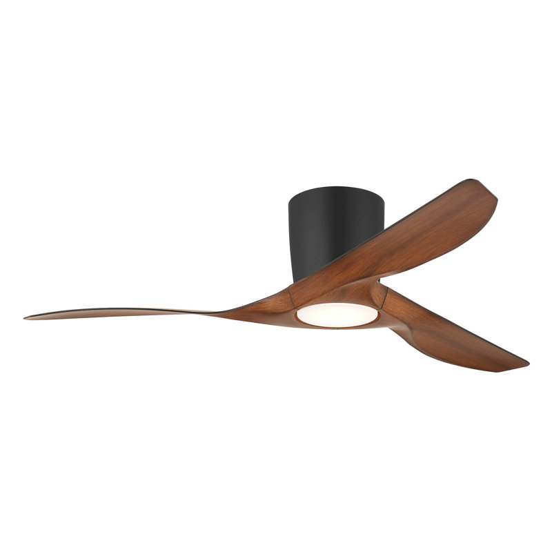 Frankhouse Ceiling Fan with LED Lights, Matte Black/Walnut