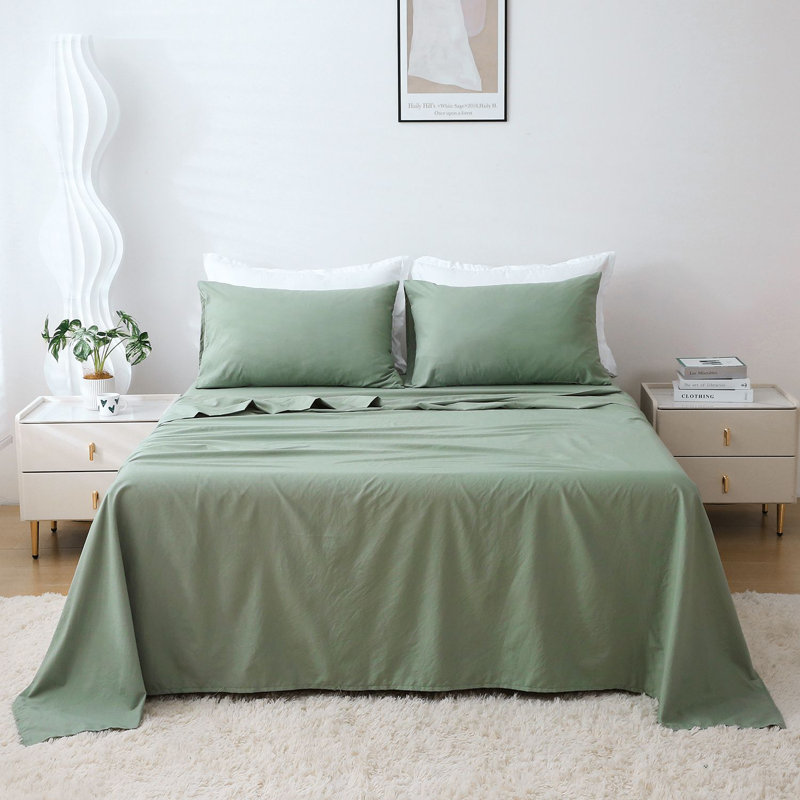 Ensemble de draps Solayne 1800 Series, Ensemble de draps pour très grand lit avec 3 piè, Vert