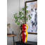 Vase courbé en céramique 10 x 10 x 20,9 po avec finition multicolore abstraite