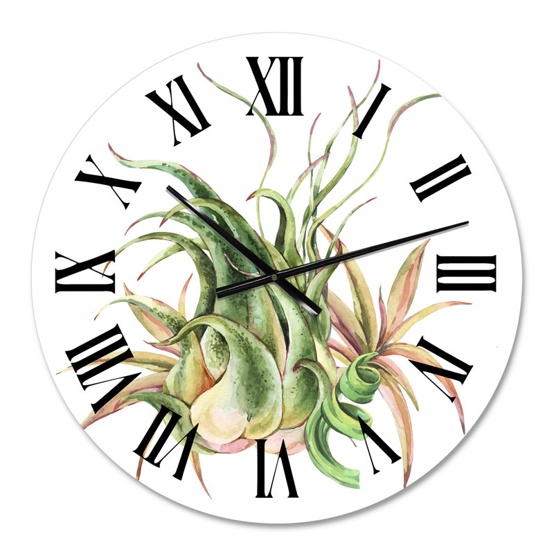 Succulent plante tropicale - horloge murale, Moyen