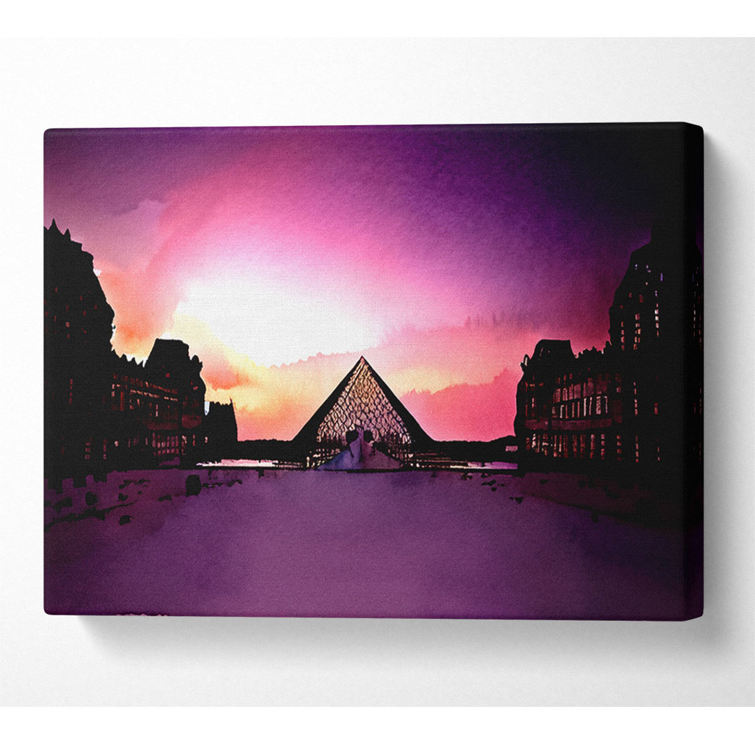 Louvre Museum bei Sonnenuntergang - Kunstdrucke auf Leinwand