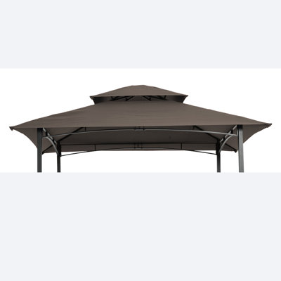 8X5ft Grill Gazebo Replacement Canopy,Double Tiered BBQ Tent Roof Top Cover