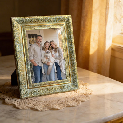 Cadre photo antique doré 3 pièces pour photos et cadeaux de 11 po x 14 po