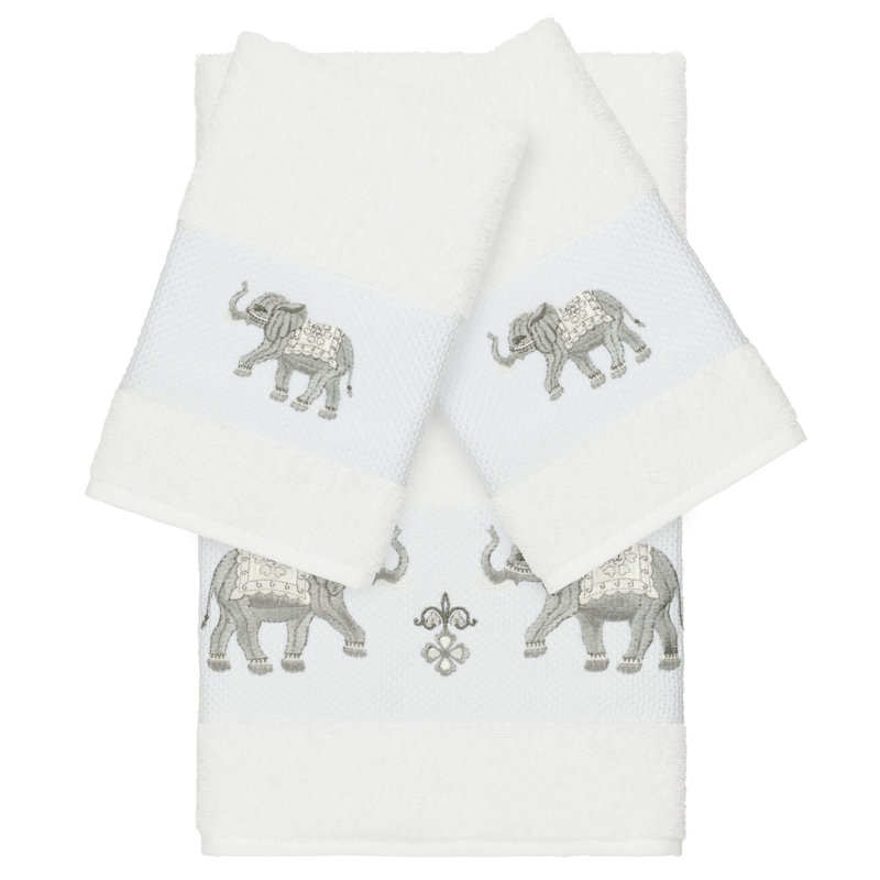 Quinn Turkish Cotton Towel Set, White, 3 Piece Towel Set