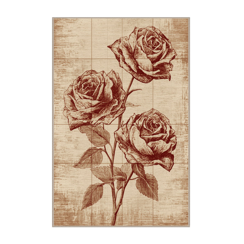 Soft Plush Escarcega Valentines Modern & Contemporary Abstract Area Rug in Beige – Beige Binding, 3x5
