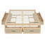 Lit plateforme double avec 6 tiroirs de rangement, naturel antique-848915030-848915024