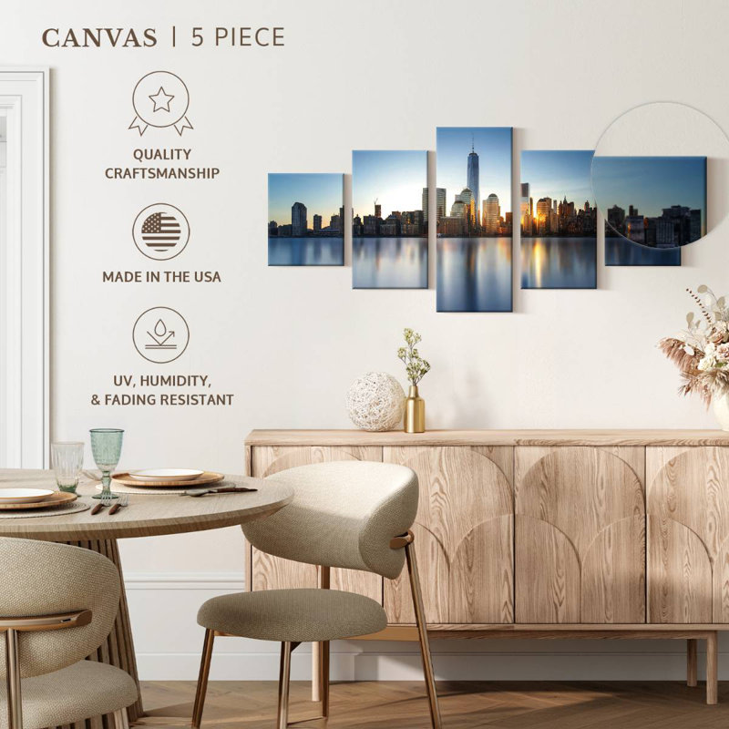 NYC Skyline Buildings, H 24 po x l 55 po
