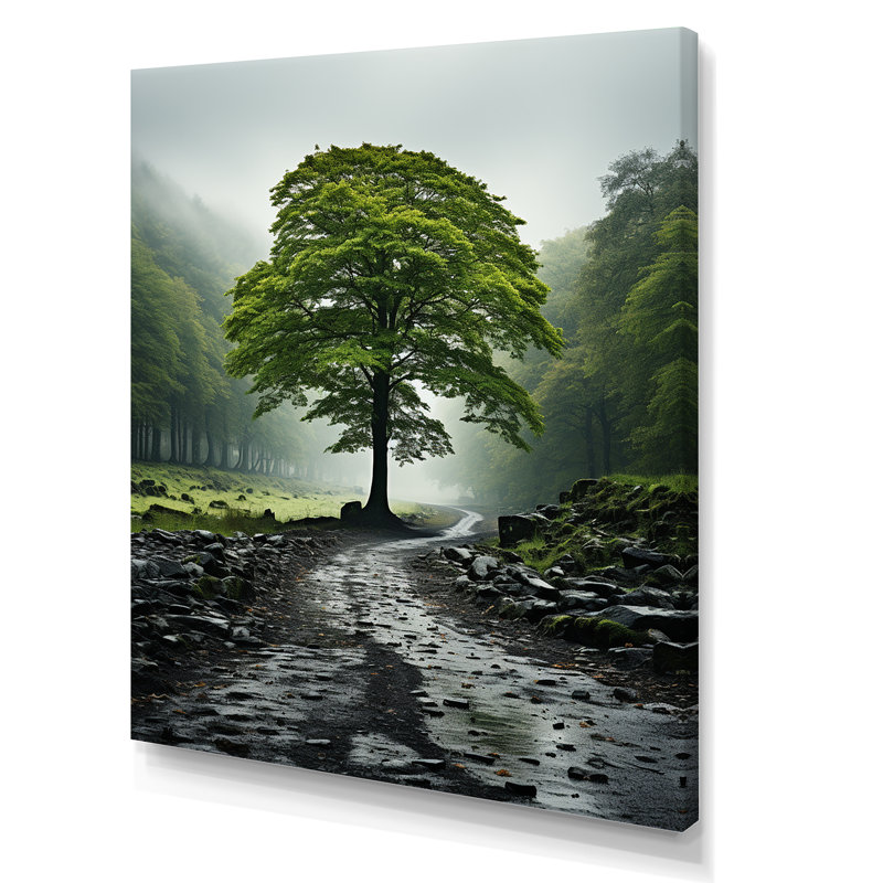 «Green Trees Mute Treescape», reproduction d'art sur toile, H 32 po x l 24 po x P 1 po, Toile tendue