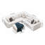 Canapé modulaire modulaire (en forme de L / U) - Housses amovibles, tissu en lin antidérapant, mousse haute densité, repose-pieds inclus