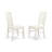 3 Piece Modern Dining Table Set Contains a Rectangle Wooden Table with Dropleaf and 2 Dining Chairs, Linen White-1319607087-1319607080-1319607081