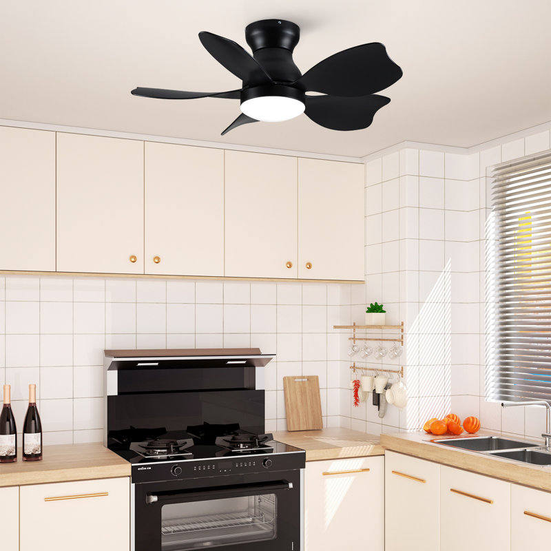 Ventilateur de plafond encastré encastré à DEL à 3 lumières Homeflush Cozy Mordern, Noir