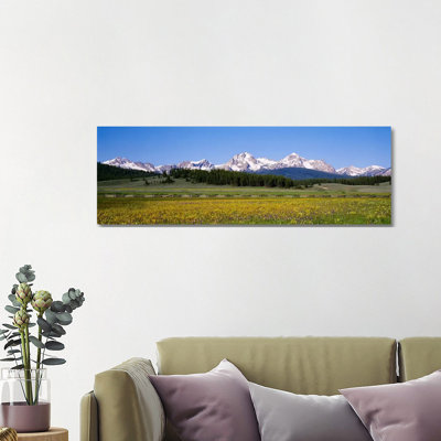 Sawtooth Range, Sawtooth Wilderness, aire de loisirs nationale Sawtooth, Idaho, États-Unis - Giclée sur toile tendue avec châssis