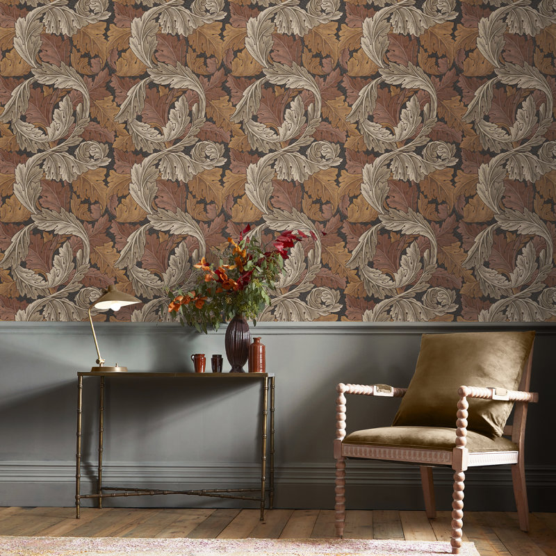 William Morris At Home SS24 Floral Wallpaper Double Roll, Burnt Orange