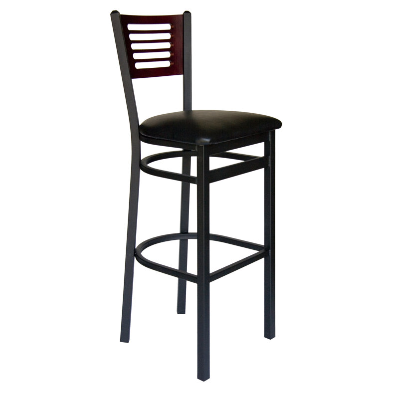 Tabouret de bar en bois rainuré Lowell