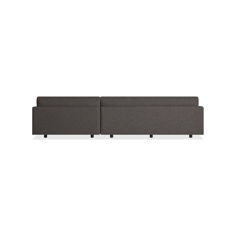 Sunday Chaise Sectional, Kelso Charcoal 100% Polyester, Left Hand Facing