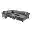 Canapé modulaire Canapé modulaire rembourré en chenille de 111,8 po avec repose-pieds de rangement mobile pour le salon-939831736