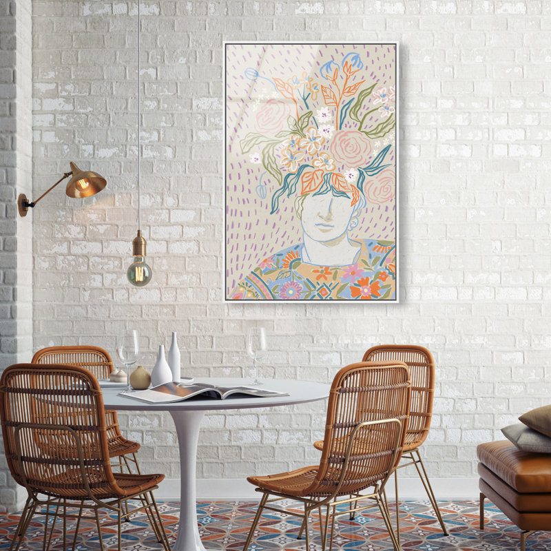 Flourishing Print by Oliver Gal, 55"H x 37"W, White Floater Frame