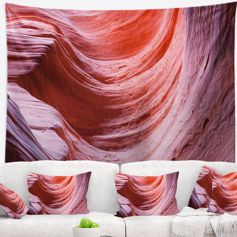 Tapisserie murale «Landscape Antelope Canyon» mauve, H 32 po x l 39 po