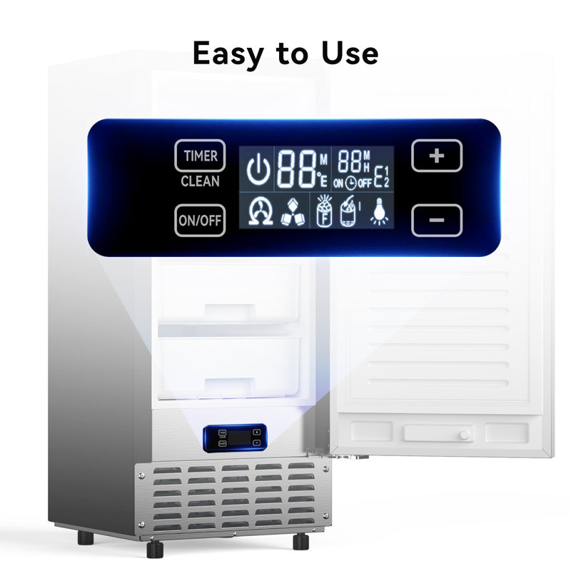 Northair Commercial Under Counter Nugget Ice Maker Machine, 66lbs/day, Bulit-in Freestanding Ice Maker