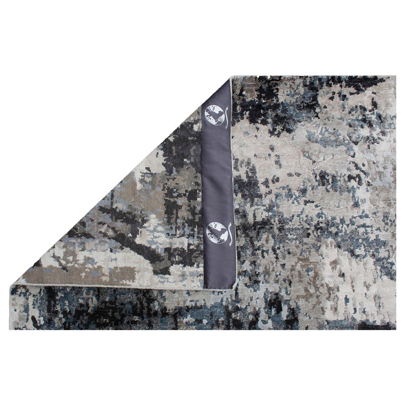 Abstract Area Rug in Gray, Rectangle 12' x 15'
