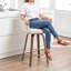 Swivel Upholstered Bar Stool with Solid Wood Frame-1315543643