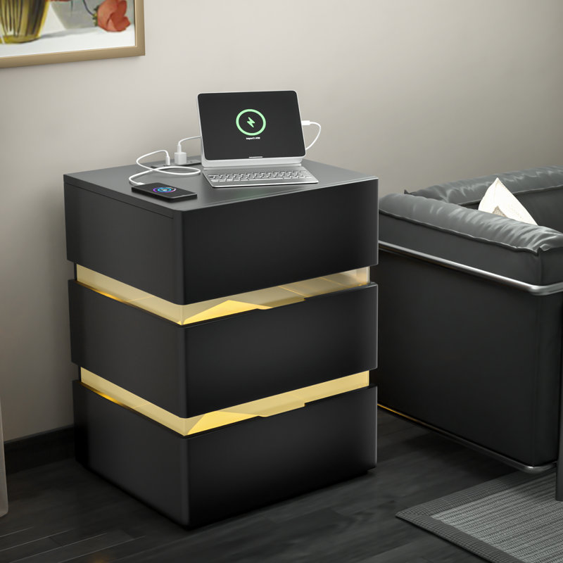 Table de chevet avec RVB, Blanc
