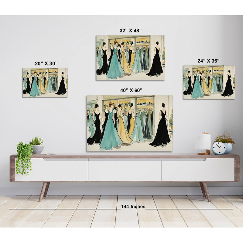 Robes et glamour, H 20 po x l 30 po